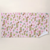 Dachshund en Donuts Beach Handdoek Zwembad Side (Voorkant)
