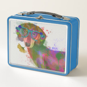 Dachshund en Glasses Rainbow Splash