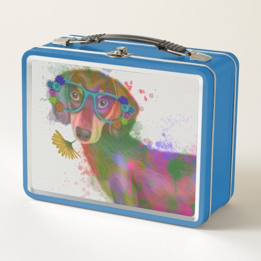 Dachshund en Glasses Rainbow Splash (Voorkant)