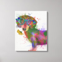 Dachshund en Glasses Rainbow Splash