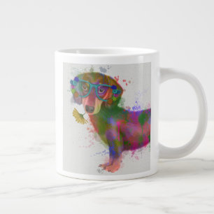 Dachshund en Glasses Rainbow Splash Extra Grote Beker