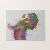Dachshund en Glasses Rainbow Splash Legpuzzel (Horizontaal)