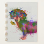 Dachshund en Glasses Rainbow Splash Planner (Voorkant)