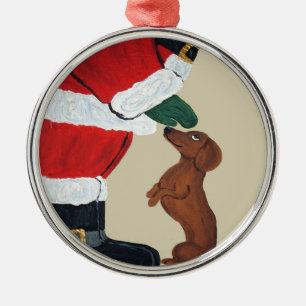 Dachshund En Kerstman Kerst Ornament