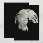 Dachshund En Maan Halloween Kaart (Voorkant / Achterkant)