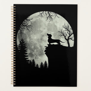 Dachshund en Moon Halloween Planner