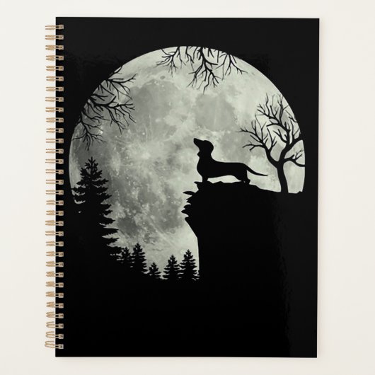 Dachshund en Moon Halloween Planner (Voorkant)