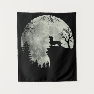 Dachshund en Moon Halloween Wandkleed