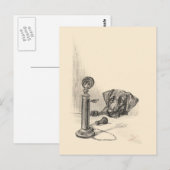 Dachshund en telefoon briefkaart (Voorkant / Achterkant)