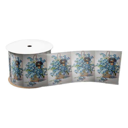 Dachshund en Vergeet-me-Nots Lint (Spoel)