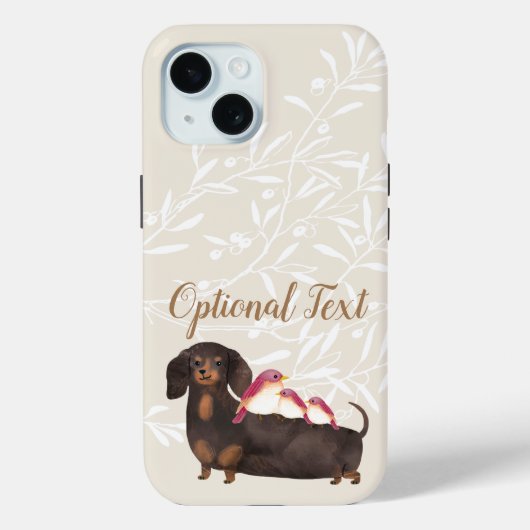 Dachshund- en vogelfamilie Case-Mate iPhone case (Achterkant)