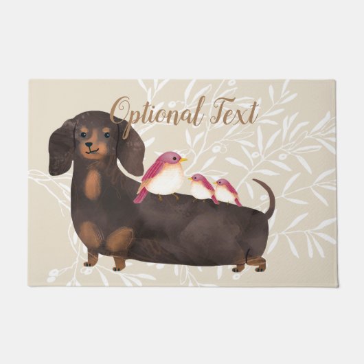 Dachshund- en vogelfamilie deurmat (Voorkant)