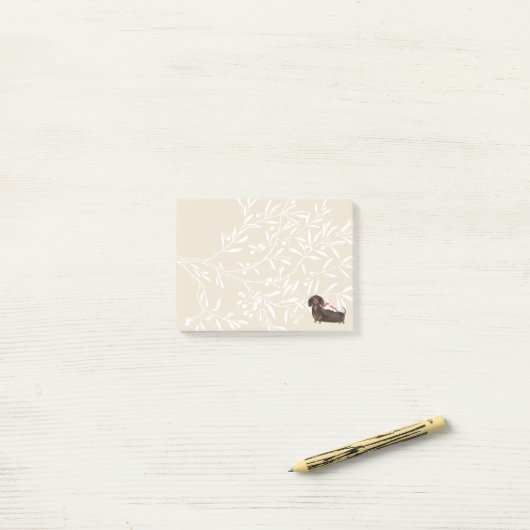 Dachshund- en vogelfamilie post-it® notes (Op bureau)