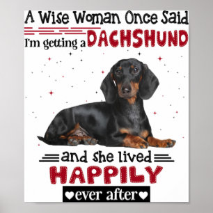 Dachshund en ze leefden gelukkig na elkaar poster