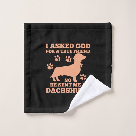 Dachshund Est Mon Vrai Ami (Gant de toilette)