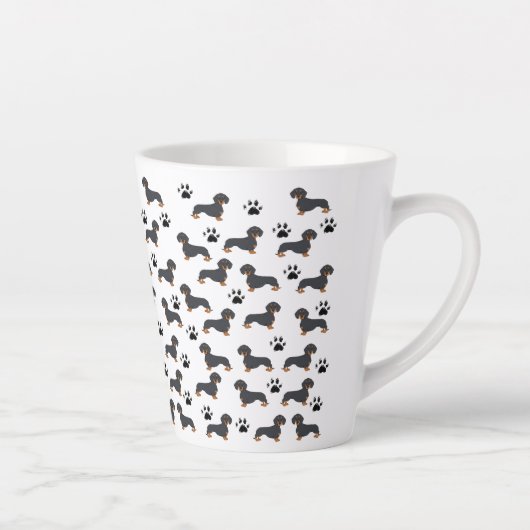 Dachshund et Motif Empreinte de patte Mug (Droite)