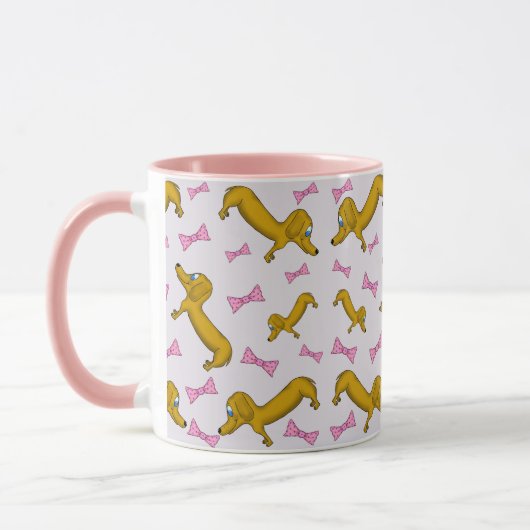 Dachshund et Pink Bows Mug (Gauche)