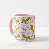 Dachshund et Pink Bows Mug (Devant gauche)