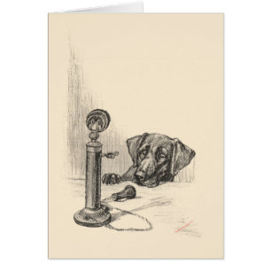 Dachshund et téléphone Vintage