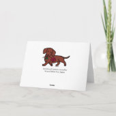 Dachshund et un carte de remerciements de dessin a (Dos)