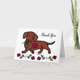 Dachshund et un carte de remerciements de dessin a