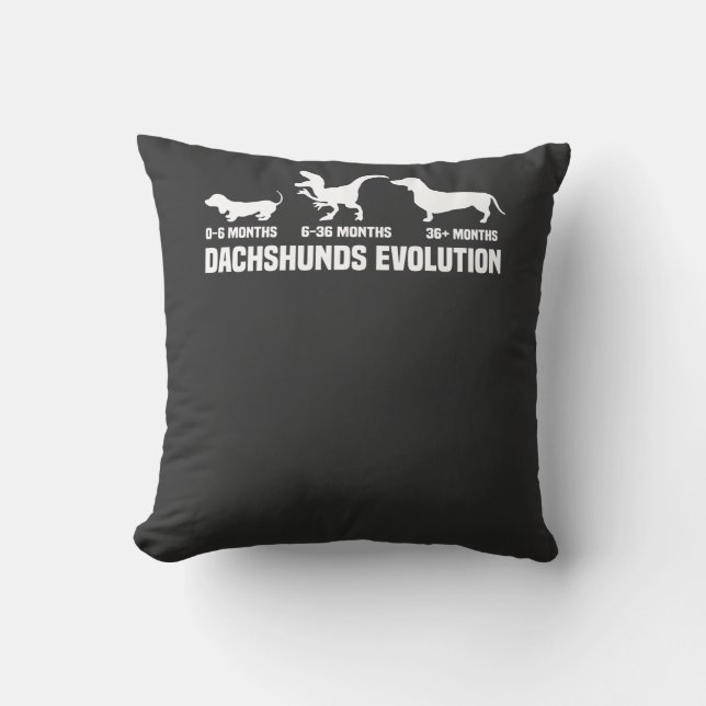 Dachshund Evoluties Kussen (Voorkant)