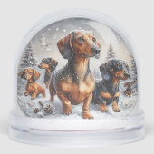 DACHSHUND FAMILY SNOW GLOBE (Avant)