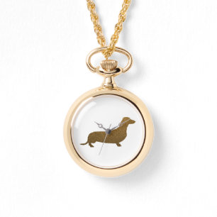 Dachshund Faux Glitter Pictogram Hondenliefhebbe Horloge