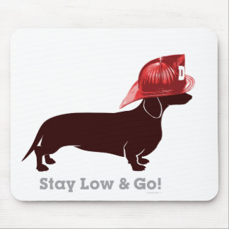 Dachshund Firefighter "Blijf laag" Muismat