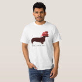 Dachshund Firefighter "Blijf laag" T-shirt (Voorkant volledig)