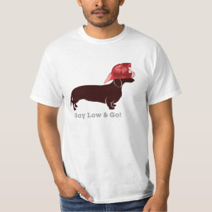 Dachshund Firefighter "Blijf laag" T-shirt