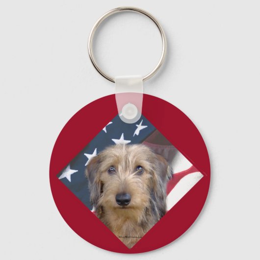 Dachshund Flag Sleutelhanger (Voorkant)