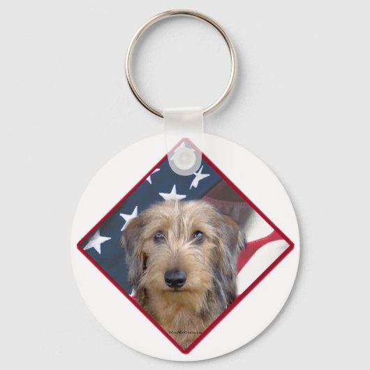Dachshund Flag Sleutelhanger (Voorkant)