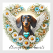 Dachshund Floral Heart Raamsticker (Vel)