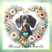 Dachshund Floral Heart Raamsticker (Vel 3)