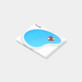 Dachshund Flottant Sur Des Notes Post-It Arrosées (Incliné)