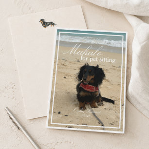 Dachshund Foto Mahalo voor het oppassen op huisdie Bedankkaart