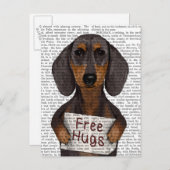 Dachshund Free Hugs Briefkaart (Voorkant / Achterkant)