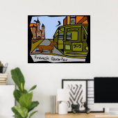 Dachshund French Quarter Streetcar Poster (Thuiskantoor)