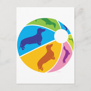 Dachshund Fun Beachball Briefkaart