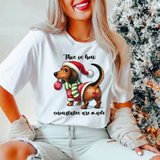 Dachshund Funny T-shirt femme de Noël