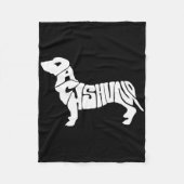 Dachshund Funny Text Dog Tygraphy T Shirt Fleece Deken (Voorkant)