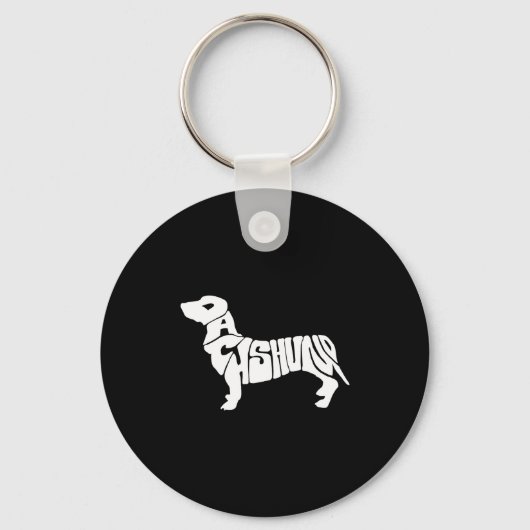 Dachshund Funny Text Dog Tygraphy T Shirt Sleutelhanger (Voorkant)