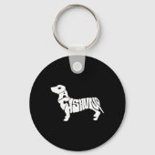 Dachshund Funny Text Dog Tygraphy T Shirt Sleutelhanger (Voorkant)