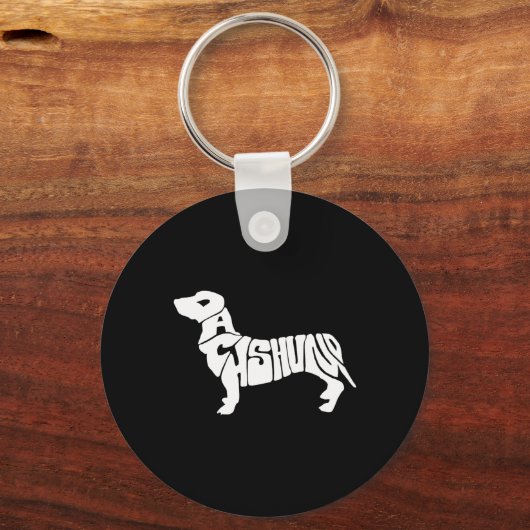 Dachshund Funny Text Dog Tygraphy T Shirt Sleutelhanger (Voorkant)