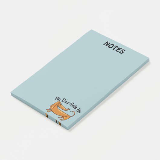 Dachshund geeft me Post-it® notes 4 x 6 (Schuin)