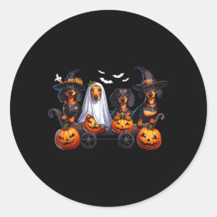 Dachshund Gelukkige Halloweener Grappige Halloween Ronde Sticker