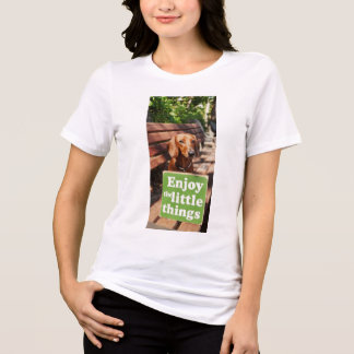 Dachshund Geniet van de kleine dingen Tri-Blend Shirt