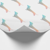 Dachshund Geometric Pattern Silhouette Cadeaupapier (Hoek)
