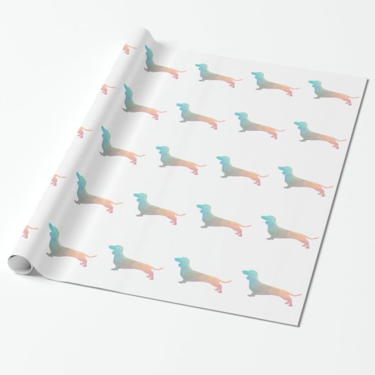 Dachshund Geometric Pattern Silhouette Cadeaupapier (Uitgerold)